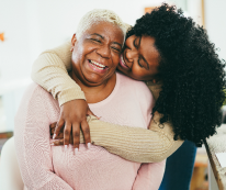 senior woman in hug with her daughter after getting home care services by Stay At Home Homecare agency in Philadelphia, PA