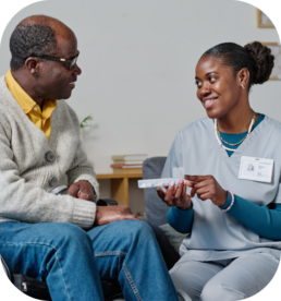 caring nurse providing non medical home care in Philadelphia to older man