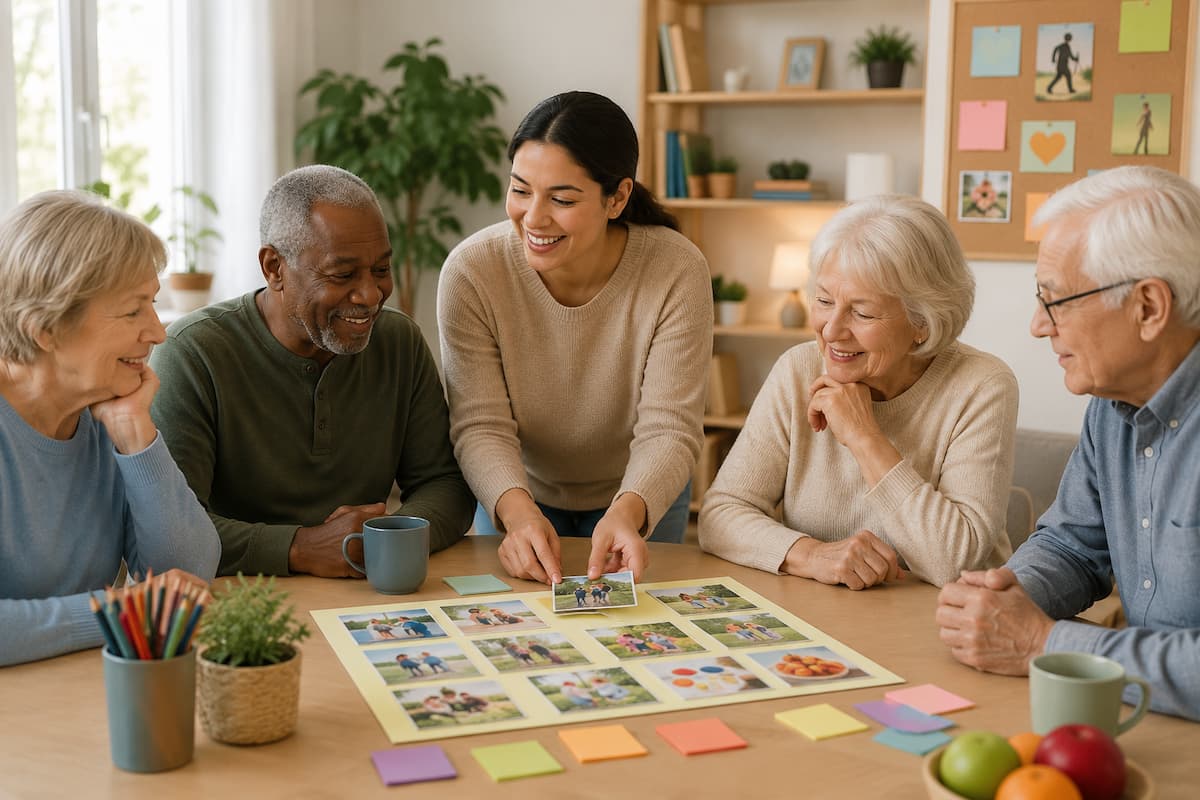 Tips for Caregivers When Planning Activities Easy activities for seniors with dementia work best when caregivers stay flexible and follow the person's mood and energy that day. Offer a choice between two simple options rather than an open-ended question, and keep instructions short and easy to follow. If frustration shows up, it's fine to pause, redirect to something calmer, and try again later. Our senior care services build this kind of patient, day-by-day flexibility into every visit.